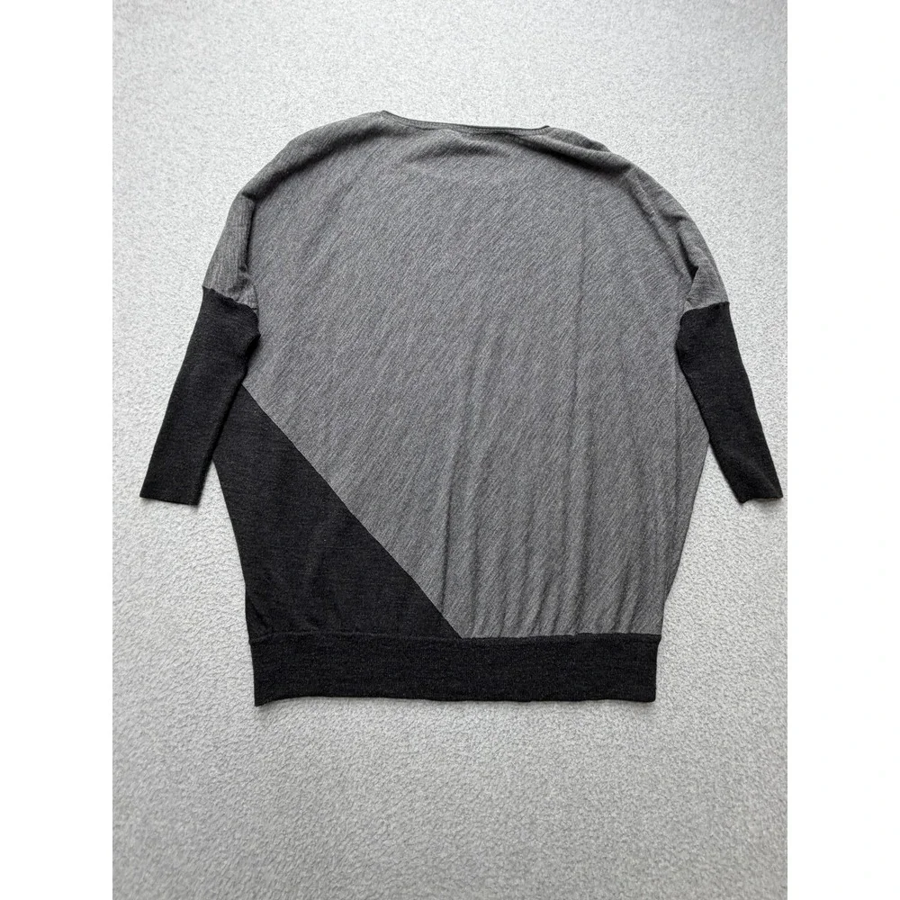 Eileen Fisher Sweater Womens XL Gray 100% Merino Wool Boat Neck Dolman Knit